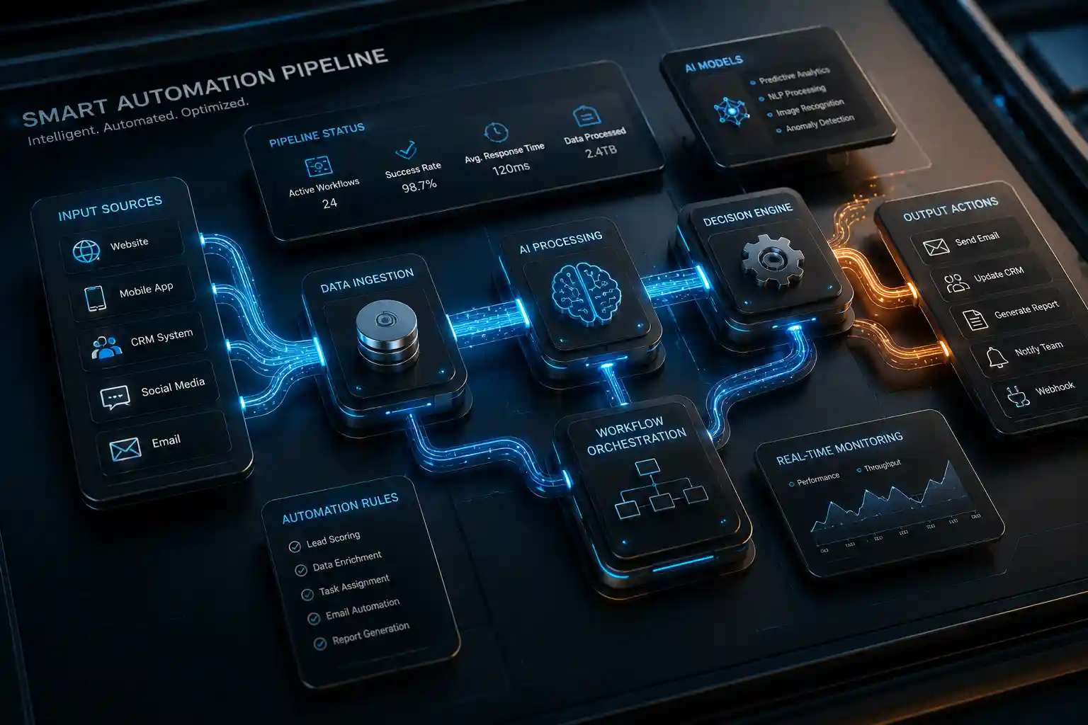 AZeeHub AI automation use cases for UAE businesses lead handling, WhatsApp automation, workflow routing, and customer communication in Dubai